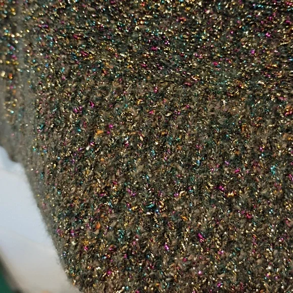Ann Taylor Multicolor Metallic Crew Neck Holiday Sweater Size Petite Medium - Picture 3 of 5
